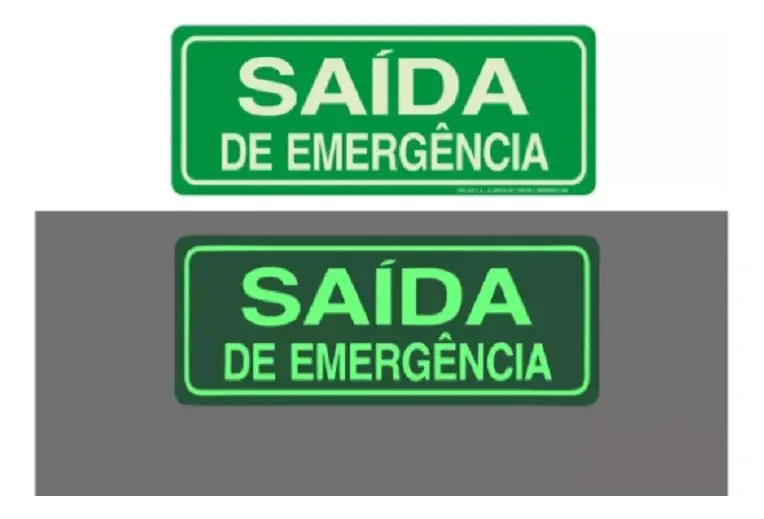 kit placas rota de fuga fotoluminescentes Kit 10 Placas Rota de Fuga Fotoluminescentes 25x10 em imagem principal Visual Sete - imagem 2