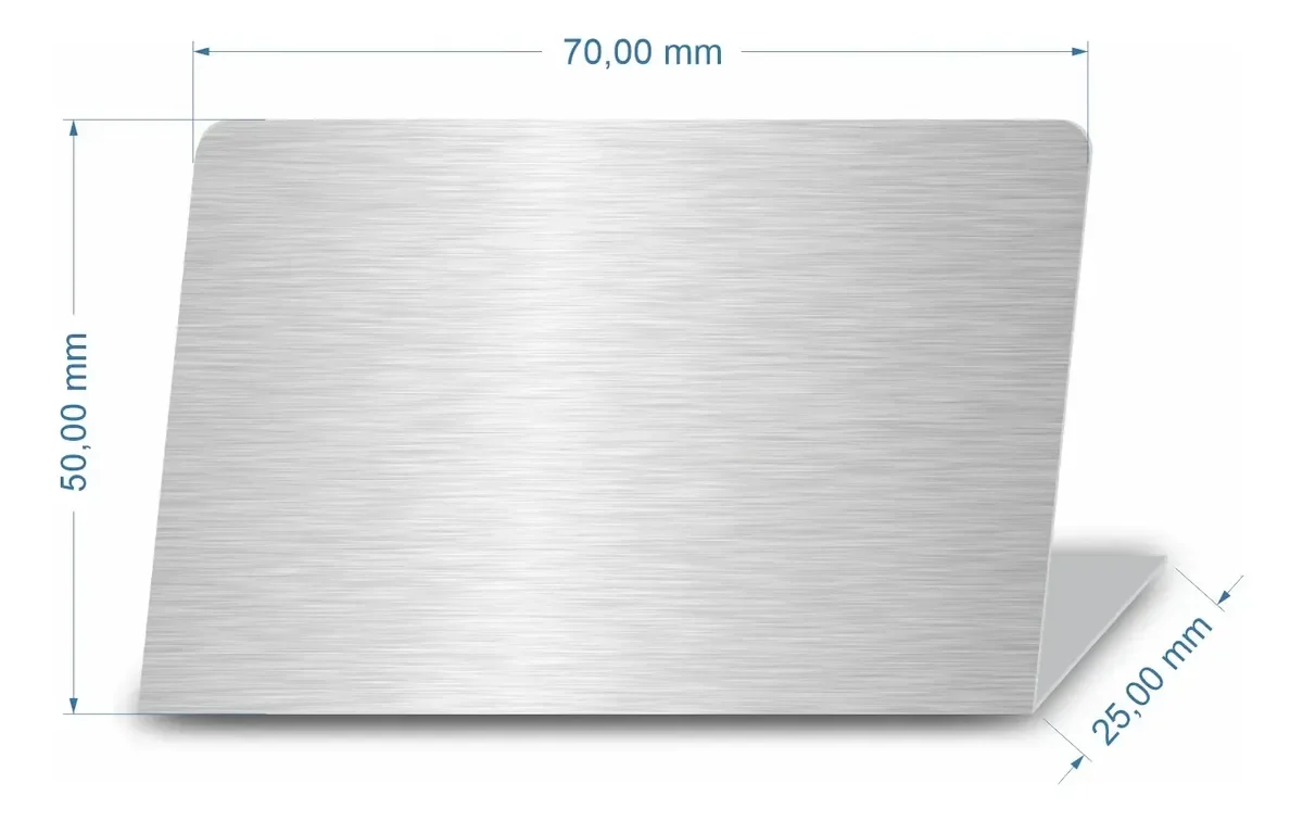 Kit 10 Placas de Aço Inox para Vitrine 7x5 cm - Placas para Vitrine Visual Sete - imagem 2