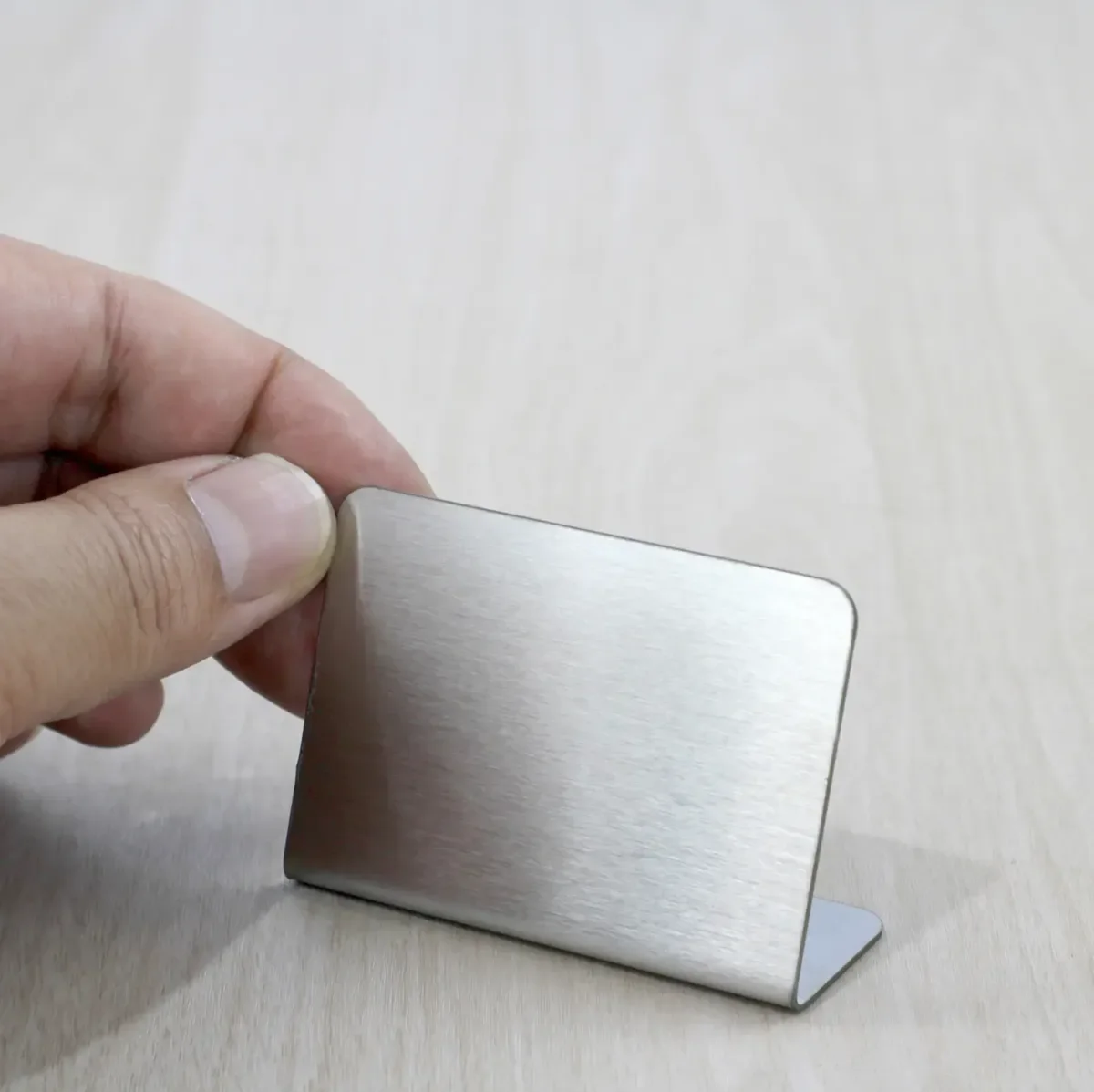 Kit 10 Placas de Aço Inox para Vitrine 7x5 cm - Placas para Vitrine Visual Sete - imagem 5