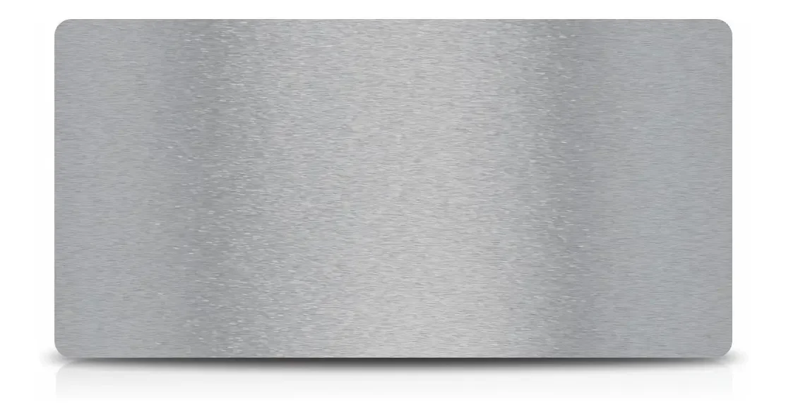Kit 10 Placas de Aço Inox Escovado 8x3 cm