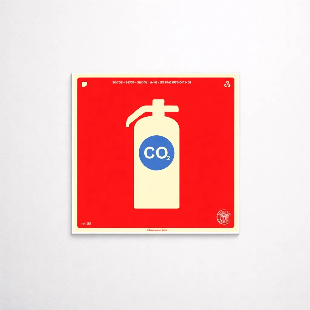placa extintor CO2 fotoluminescente Kit 10 Placas Extintor CO2 Fotoluminescente 15x15 cm em imagem principal Visual Sete - imagem 3