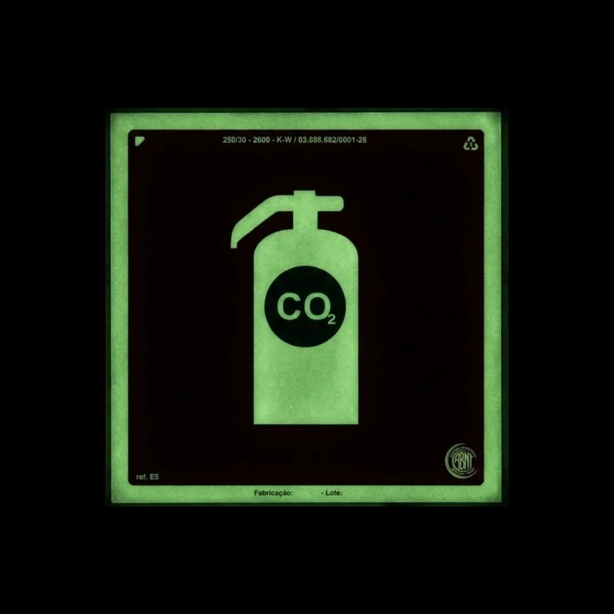 placa extintor CO2 fotoluminescente Kit 10 Placas Extintor CO2 Fotoluminescente 15x15 cm em imagem principal Visual Sete - imagem 5