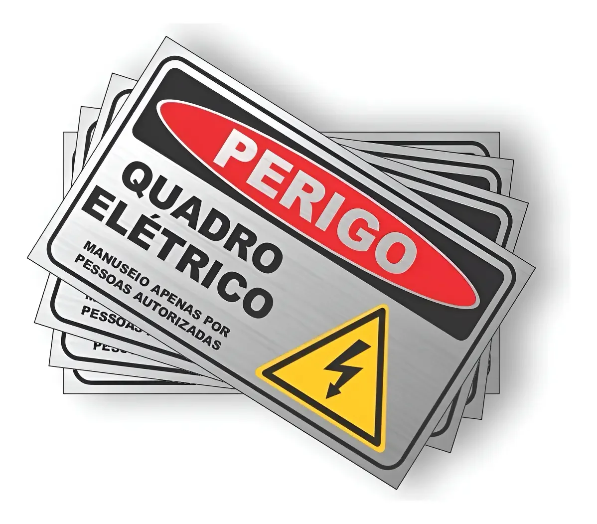 Kit com 10 Placas para Quadro Elétrico em Alumínio 10x15 cm