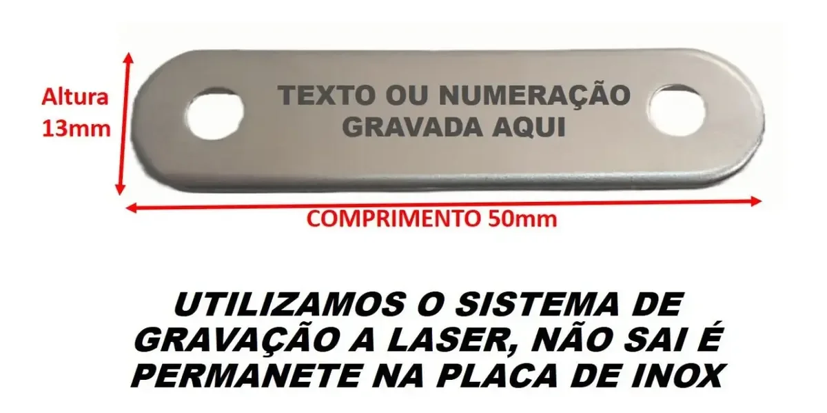 etiqueta patrimonial em inox gravada para máquinas e equipamentos 100 Etiquetas Patrimoniais em Inox Gravadas 5x1 cm - imagem 2