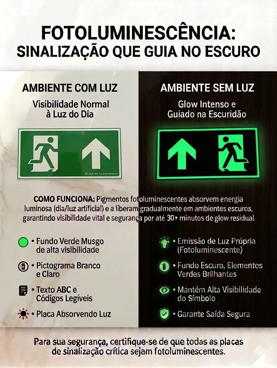 kit placas rota de fuga adiante Kit 10 Placas Rota de Fuga Adiante Fotoluminescentes em imagem principal Visual Sete - imagem 4
