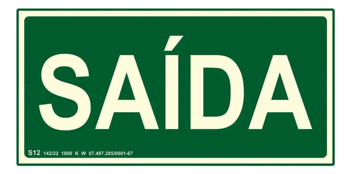 kit placas saída S12 fotoluminescentes Kit 3 Placas Saída S12 Fotoluminescentes 10x20 em imagem principal Visual Sete - imagem 2