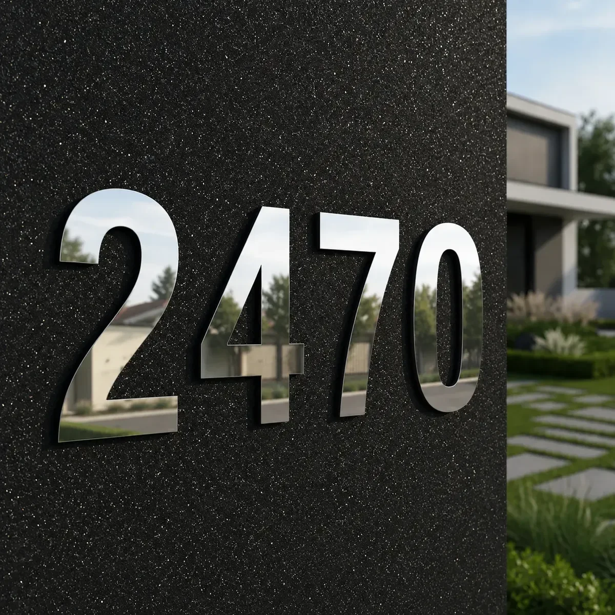 Número Residencial em Aço Inox 10 cm Corte a Laser - Números Residenciais Visual Sete - imagem 2