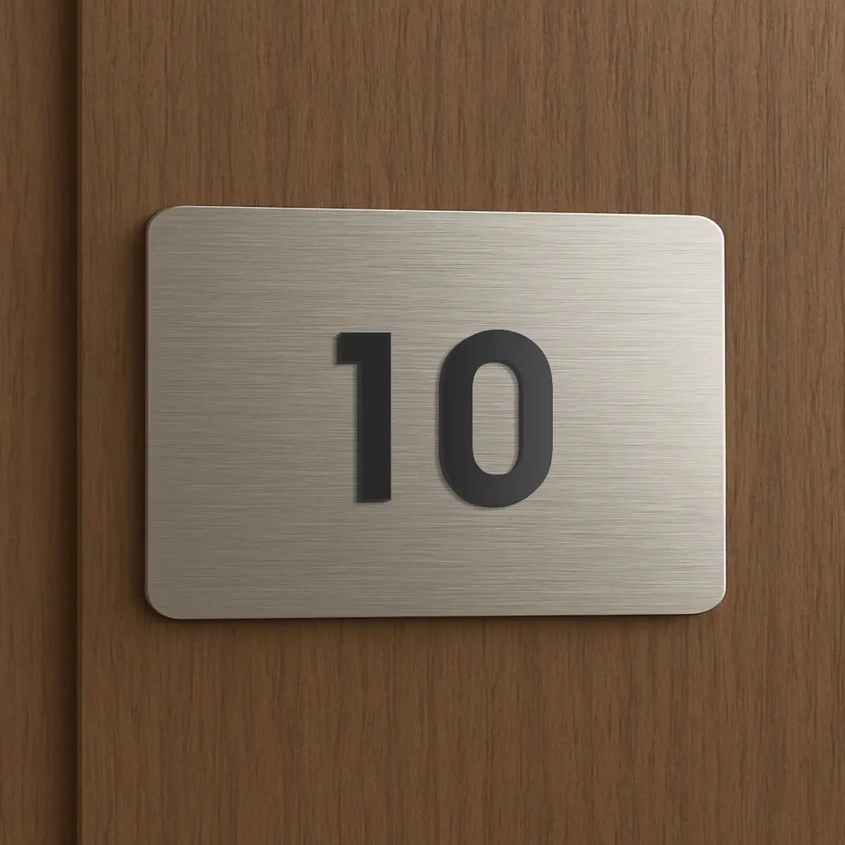 Placa de Apartamento em Aço Inox Escovado com 2 Números