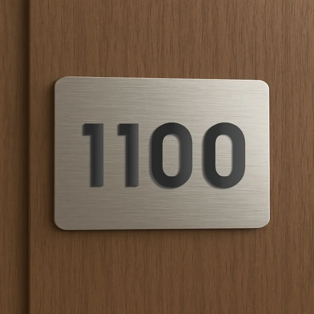 Placa de Apartamento em Aço Inox Escovado com 4 Números