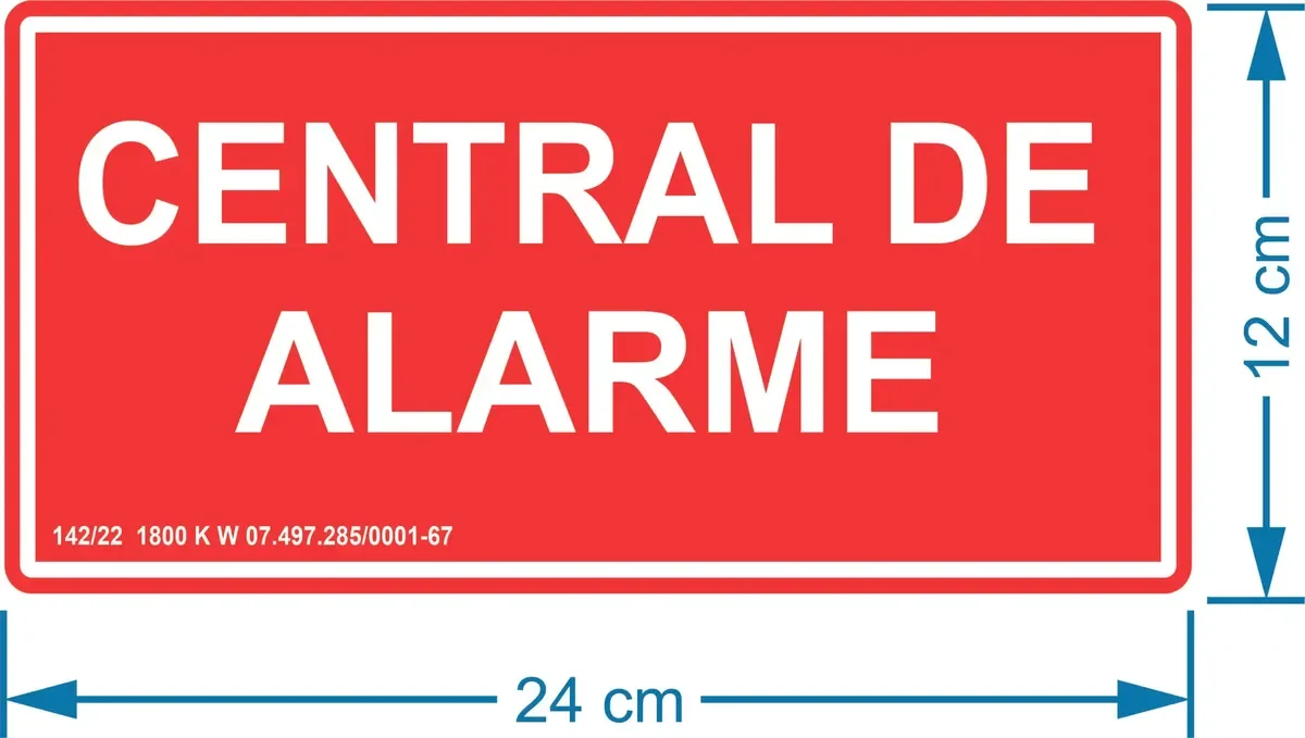 placa central de alarme fotoluminescente Placa Central de Alarme Fotoluminescente 12x24 ABNT em imagem principal Visual Sete - imagem 3