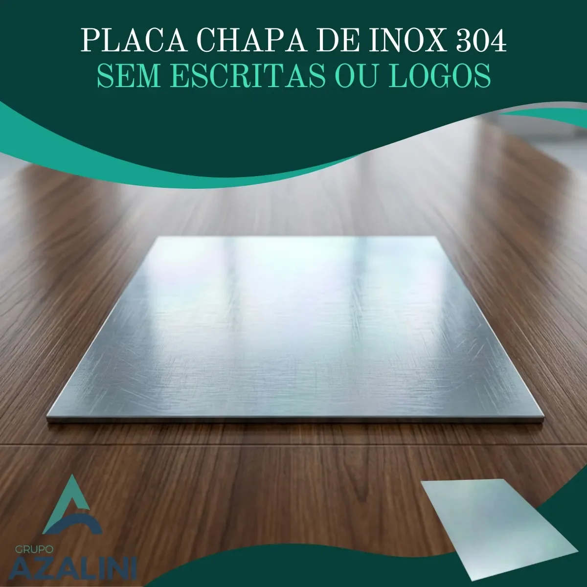 Placa chapa de inox 304 20x15 cm corte CNC - imagem 2