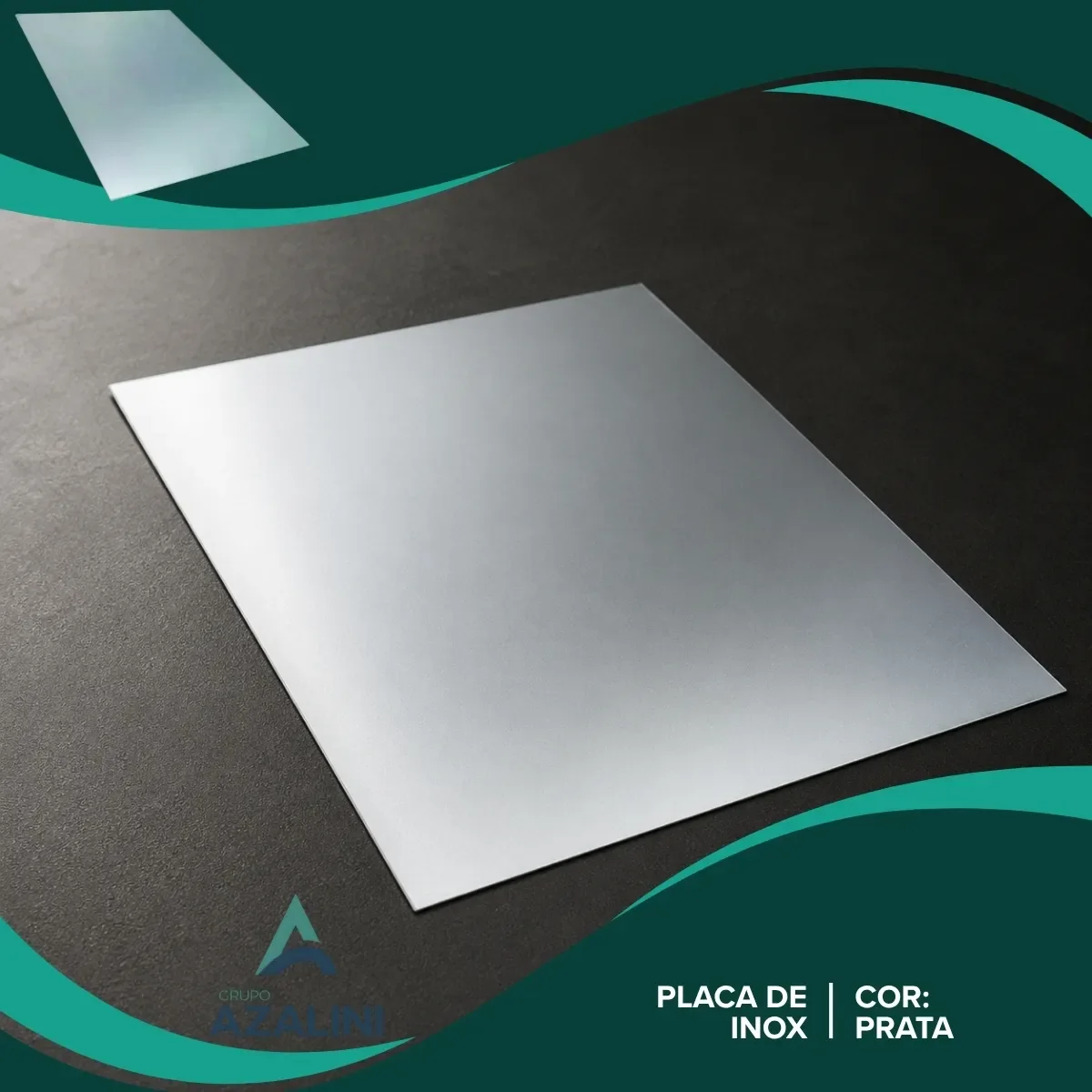 Placa chapa de inox 304 20x15 cm corte CNC - imagem 4