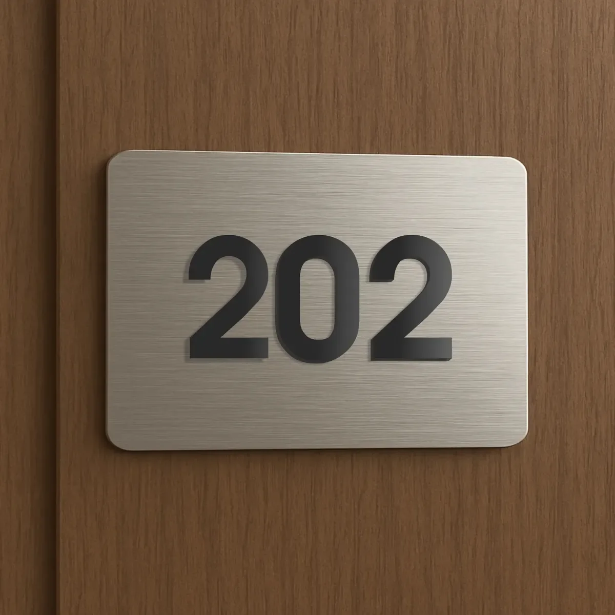 Placa para Porta de Apartamento em Aço Inox com 3 Números