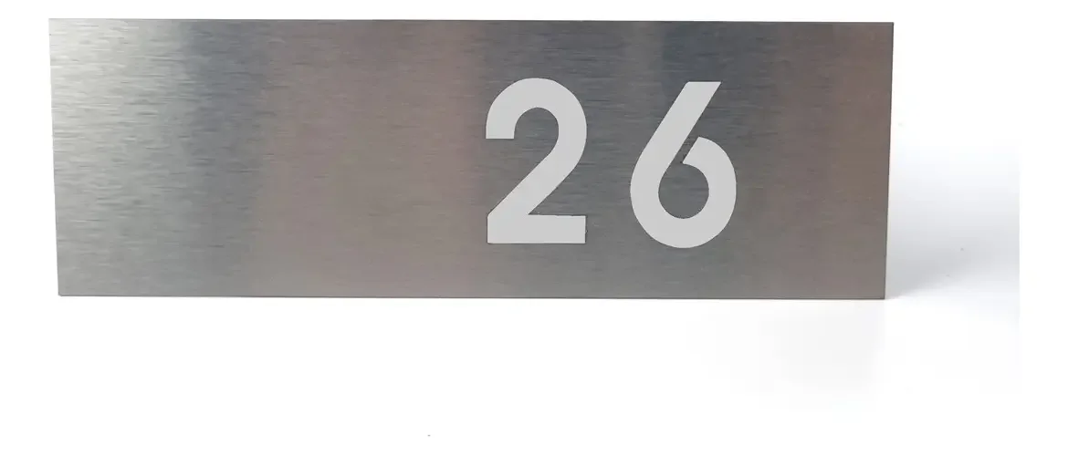 Placa de Apartamento em Inox 15x5 cm com Números - Placas para Porta Visual Sete - imagem 2