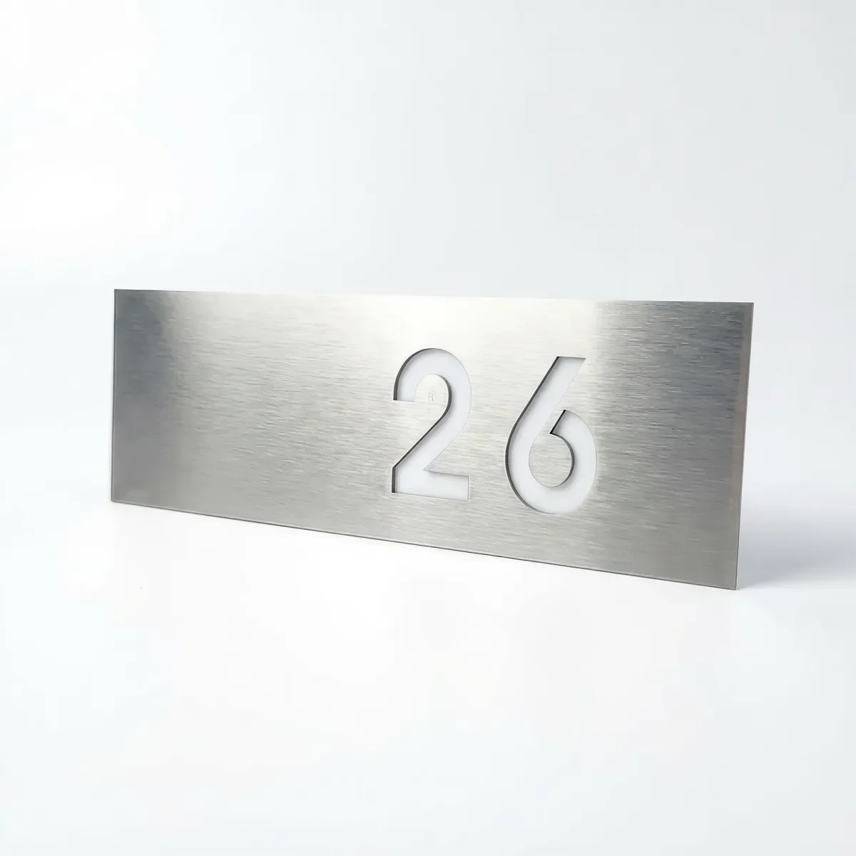 Placa de Apartamento em Inox 15x5 cm com Números - Placas para Porta Visual Sete - imagem 3