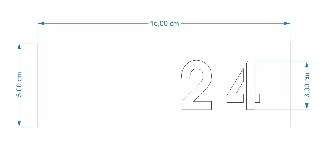 Placa de Apartamento em Inox 15x5 cm com Números - Placas para Porta Visual Sete - imagem 5