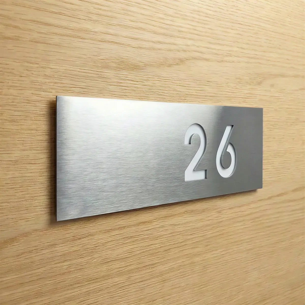 Placa de Apartamento em Inox 15x5 cm com Números