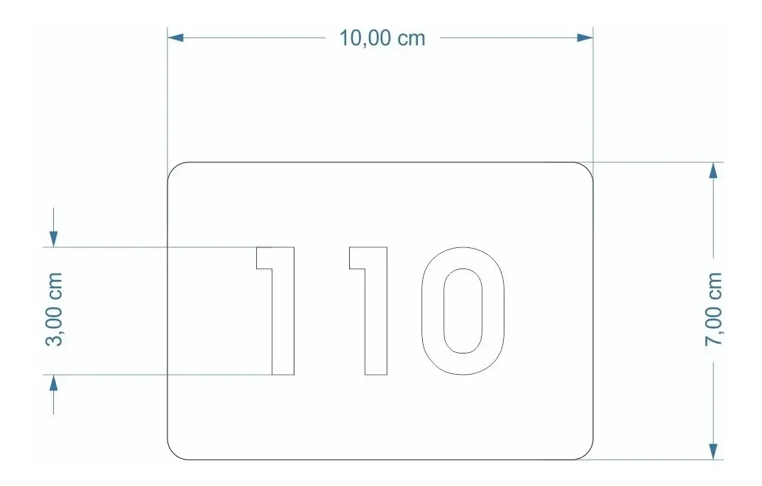 Placa de apartamento em aço inox escovado com 3 números - imagem 4