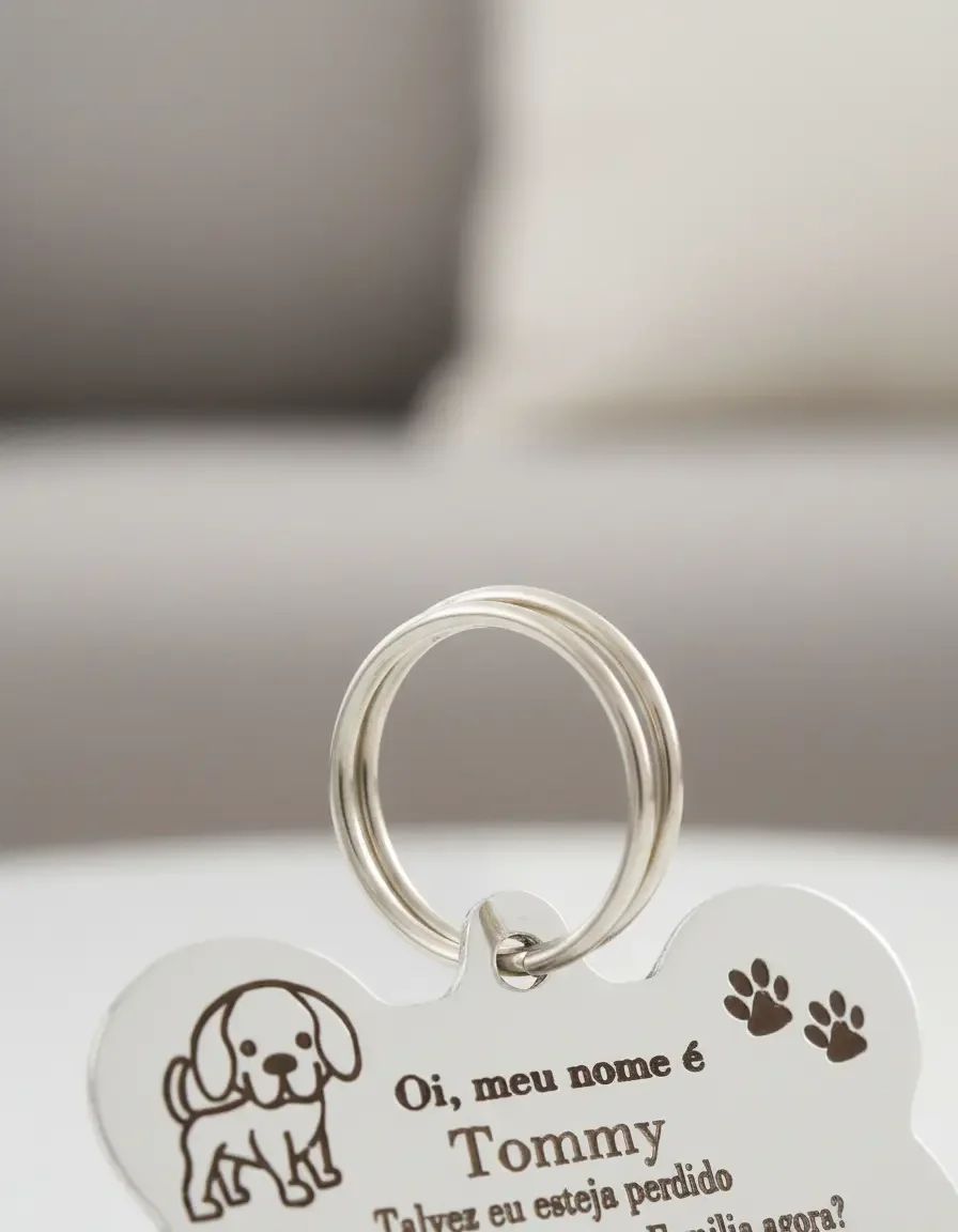 placa de identificação pet em aço inox formato ossinho gravada a laser - imagem 5
