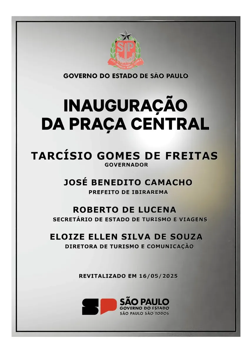 placa de inauguração 50x70 em aço inox gravado em baixo relevo - imagem 2