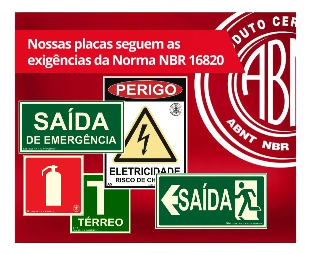 placa extintor E5 fotoluminescente Placa Extintor E5 Fotoluminescente 19x19 cm em imagem principal Visual Sete - imagem 2