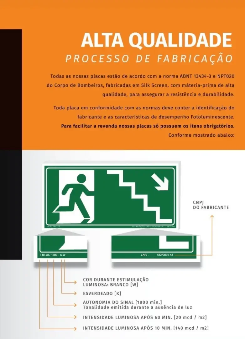 placa de sinalização lotação máxima fotoluminescente da Visual Sete - imagem 3