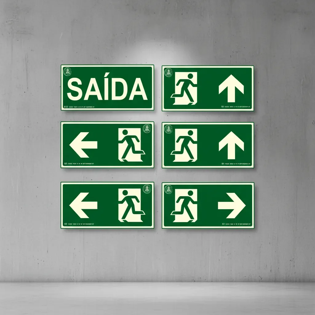 placa fotoluminescente de rota de fuga S12 saída da Visual Sete - imagem 2