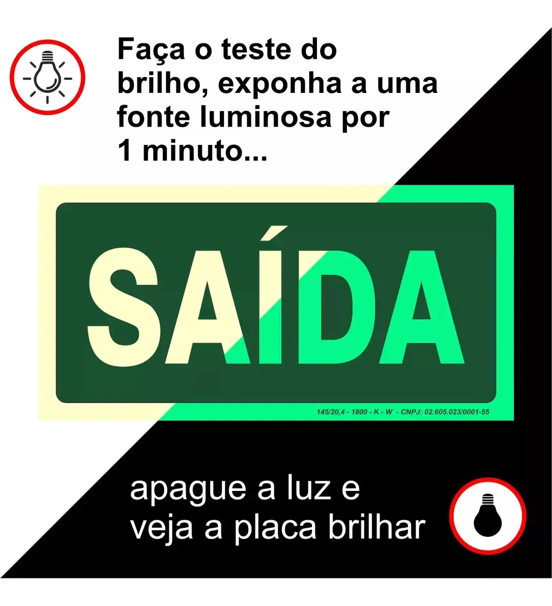 placa fotoluminescente de rota de fuga S12 saída da Visual Sete - imagem 3