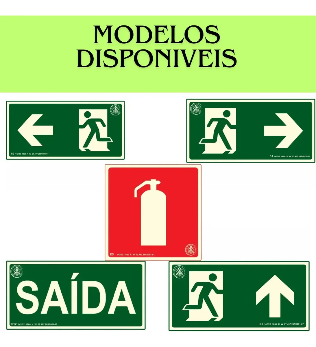 placa fotoluminescente de rota de fuga S12 saída da Visual Sete - imagem 5