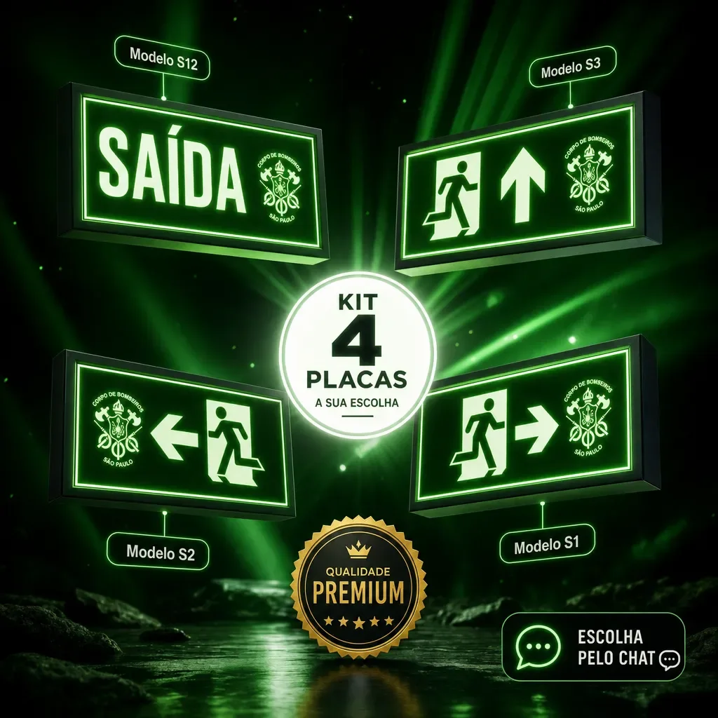Placa Fotoluminescente Rota de Fuga S12 Saída