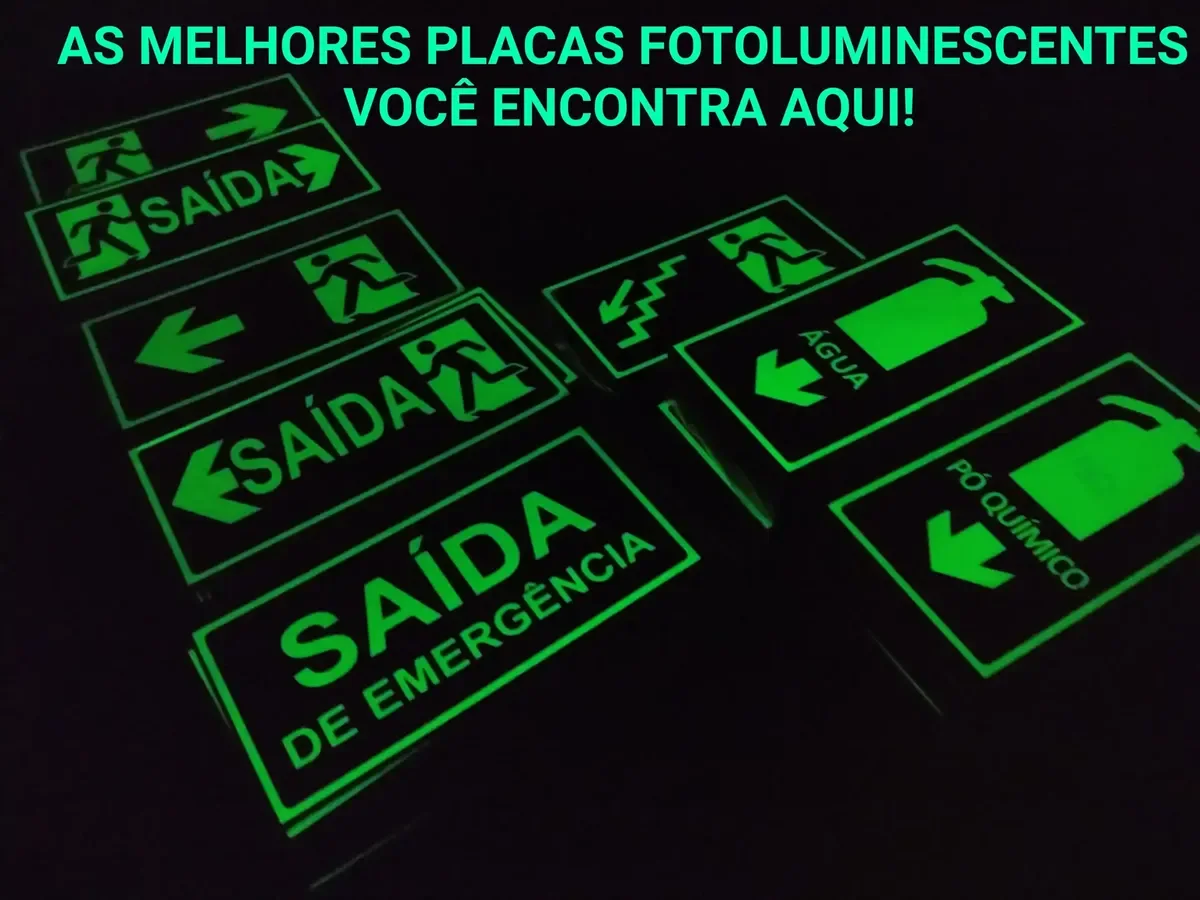 placa rota de fuga direita fotoluminescente Placa Rota de Fuga Direita Fotoluminescente S1 em imagem principal Visual Sete - imagem 3