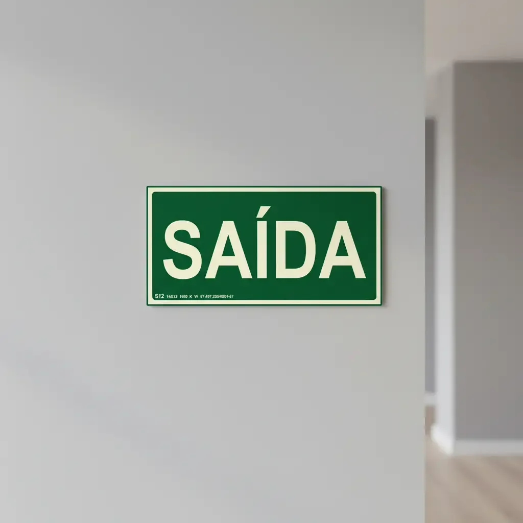 placa de saída fotoluminescente S12 20x10 cm da Visual Sete - imagem 2