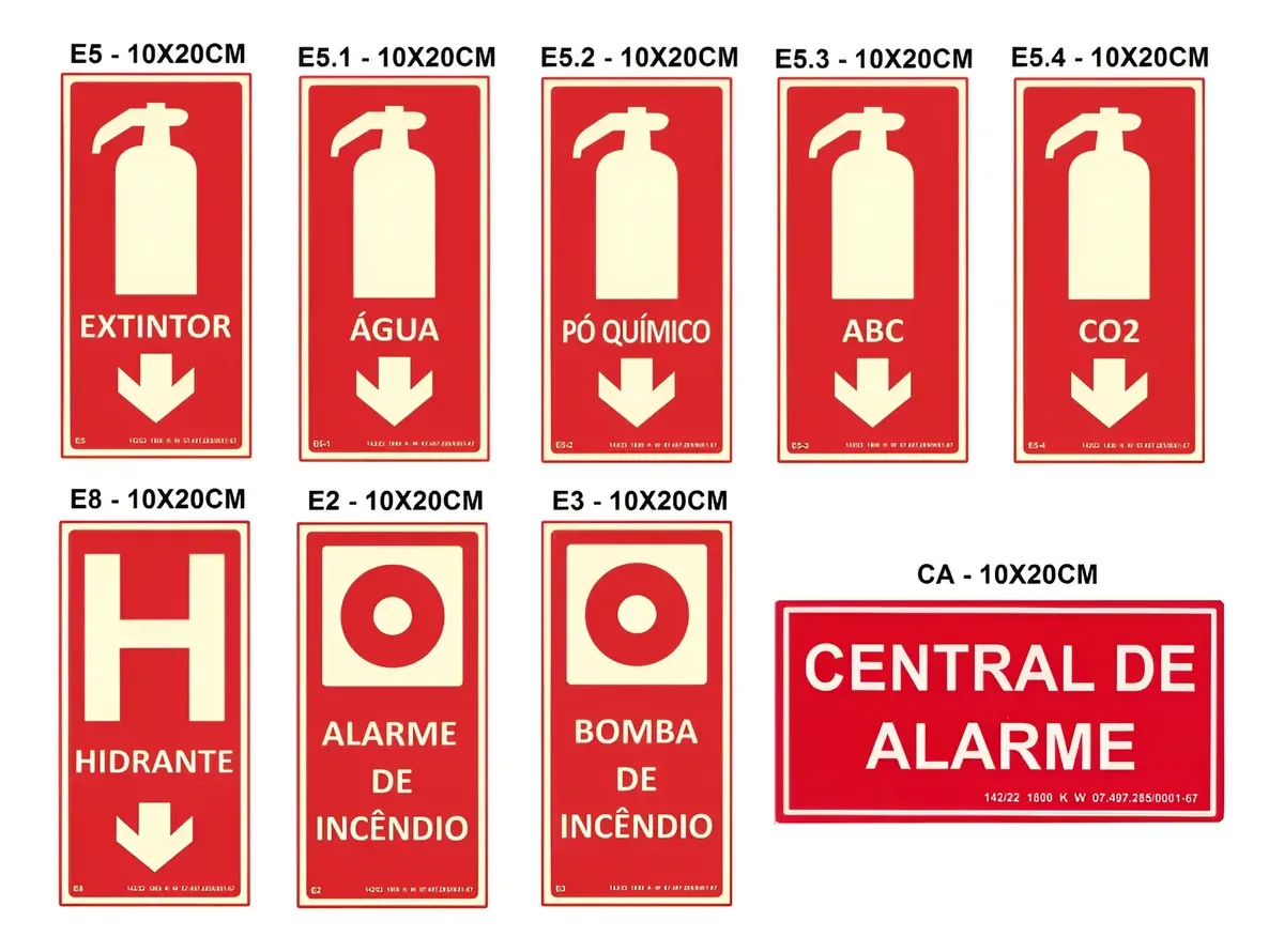 placa de saída fotoluminescente S12 20x10 cm da Visual Sete - imagem 6
