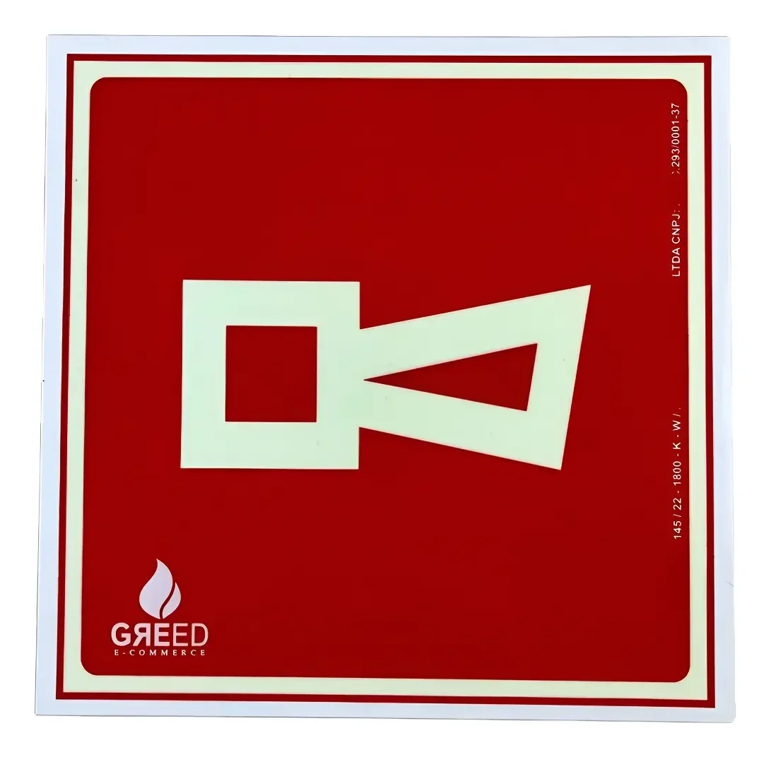 Placa Fotoluminescente Sirene E1 20x20 Vermelha