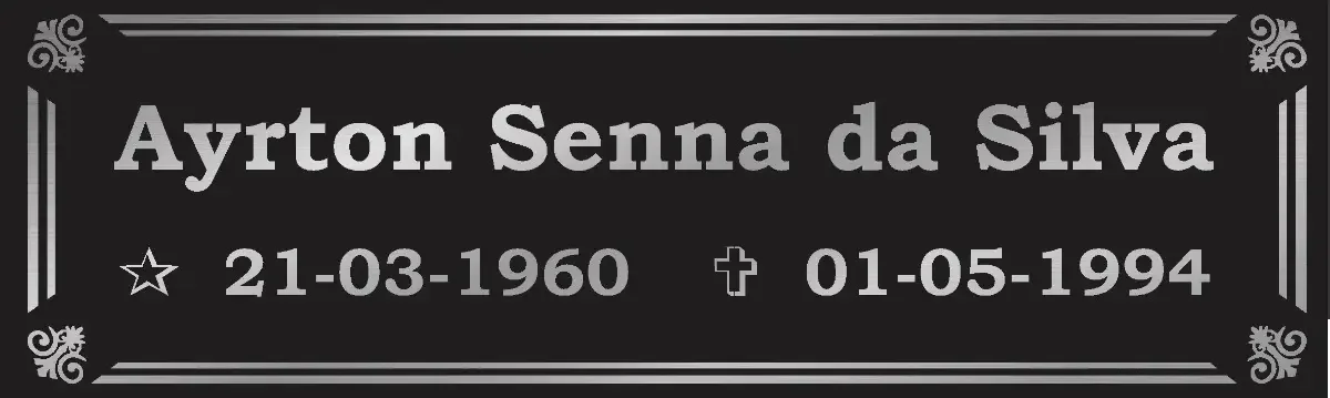 placa para túmulo em aço inox 20x6 cm com fundo preto personalizada - imagem 4