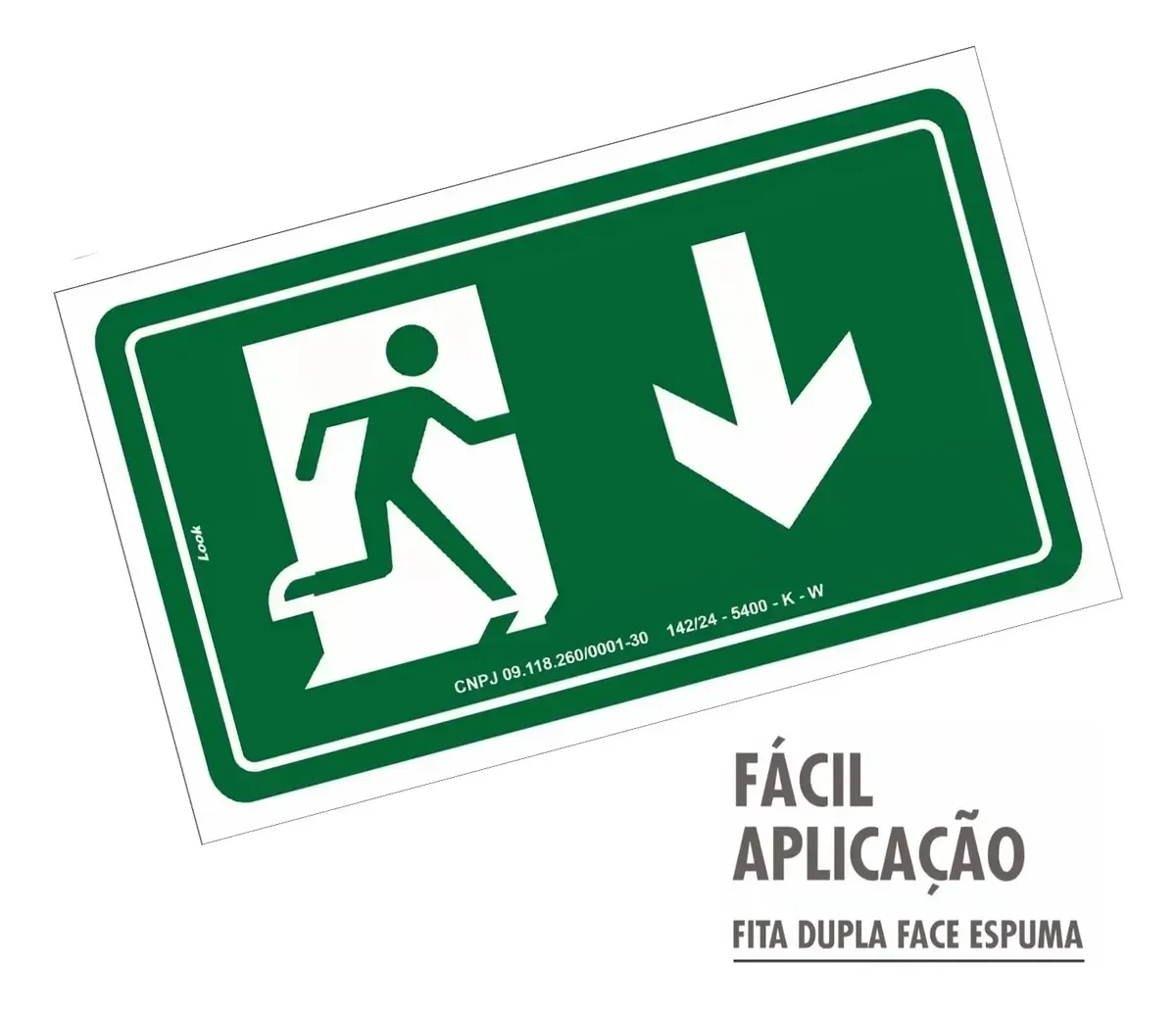 placa rota de fuga com seta para baixo Placa Rota de Fuga Seta para Baixo Fotoluminescente em imagem principal Visual Sete - imagem 2