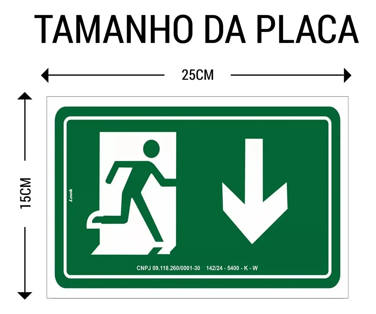 placa rota de fuga com seta para baixo Placa Rota de Fuga Seta para Baixo Fotoluminescente em imagem principal Visual Sete - imagem 4