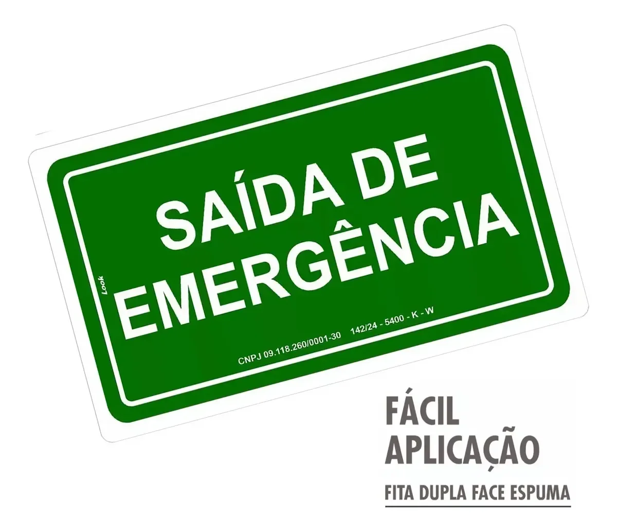 placa saída de emergência fotoluminescente Placa Saída de Emergência Fotoluminescente 15x25 cm em imagem principal Visual Sete - imagem 3