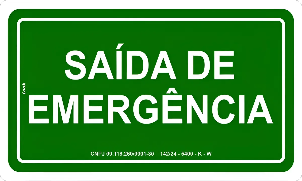 Placa Saída de Emergência Fotoluminescente 15x25 cm