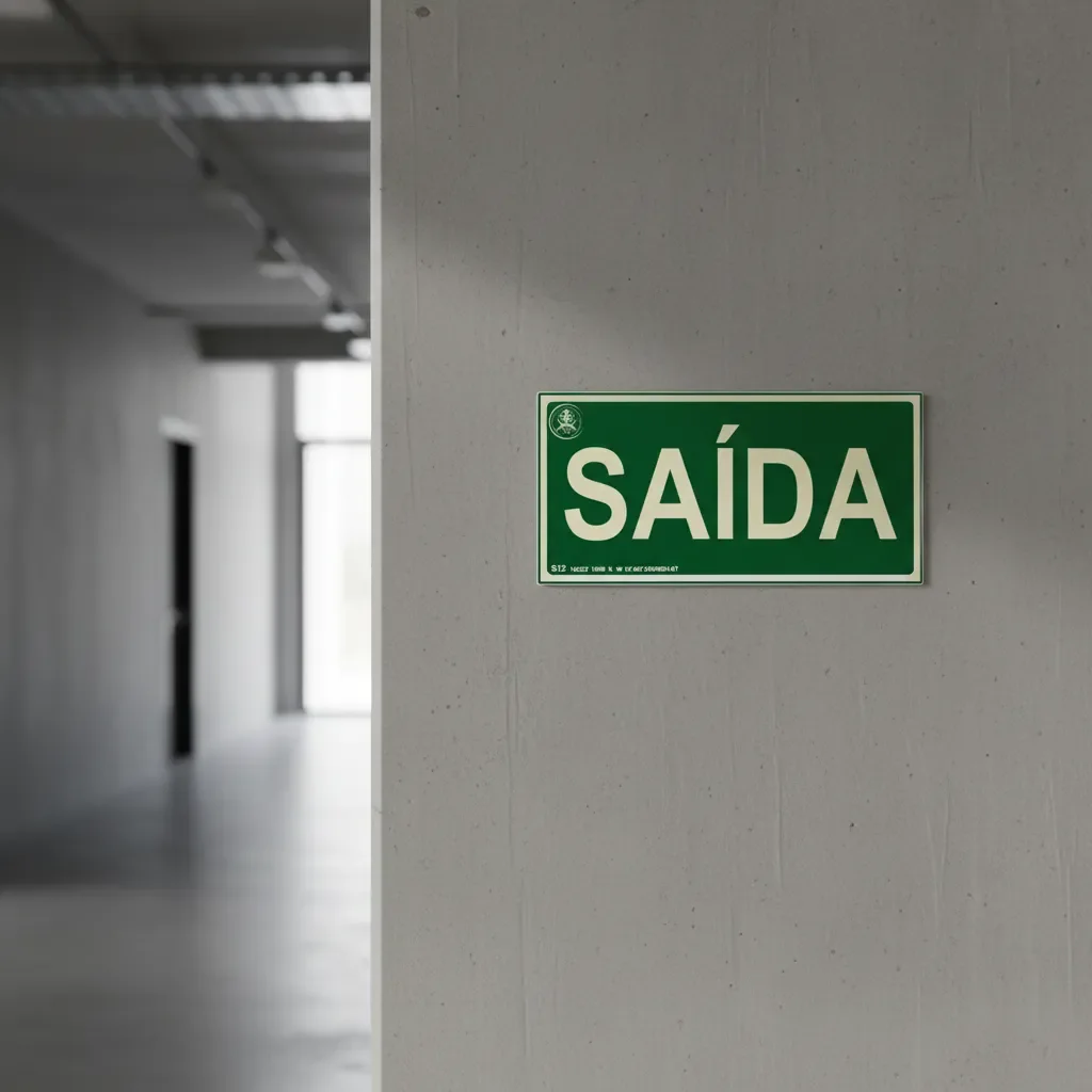 placa fotoluminescente saída de emergência e rota de fuga da Visual Sete - imagem 5