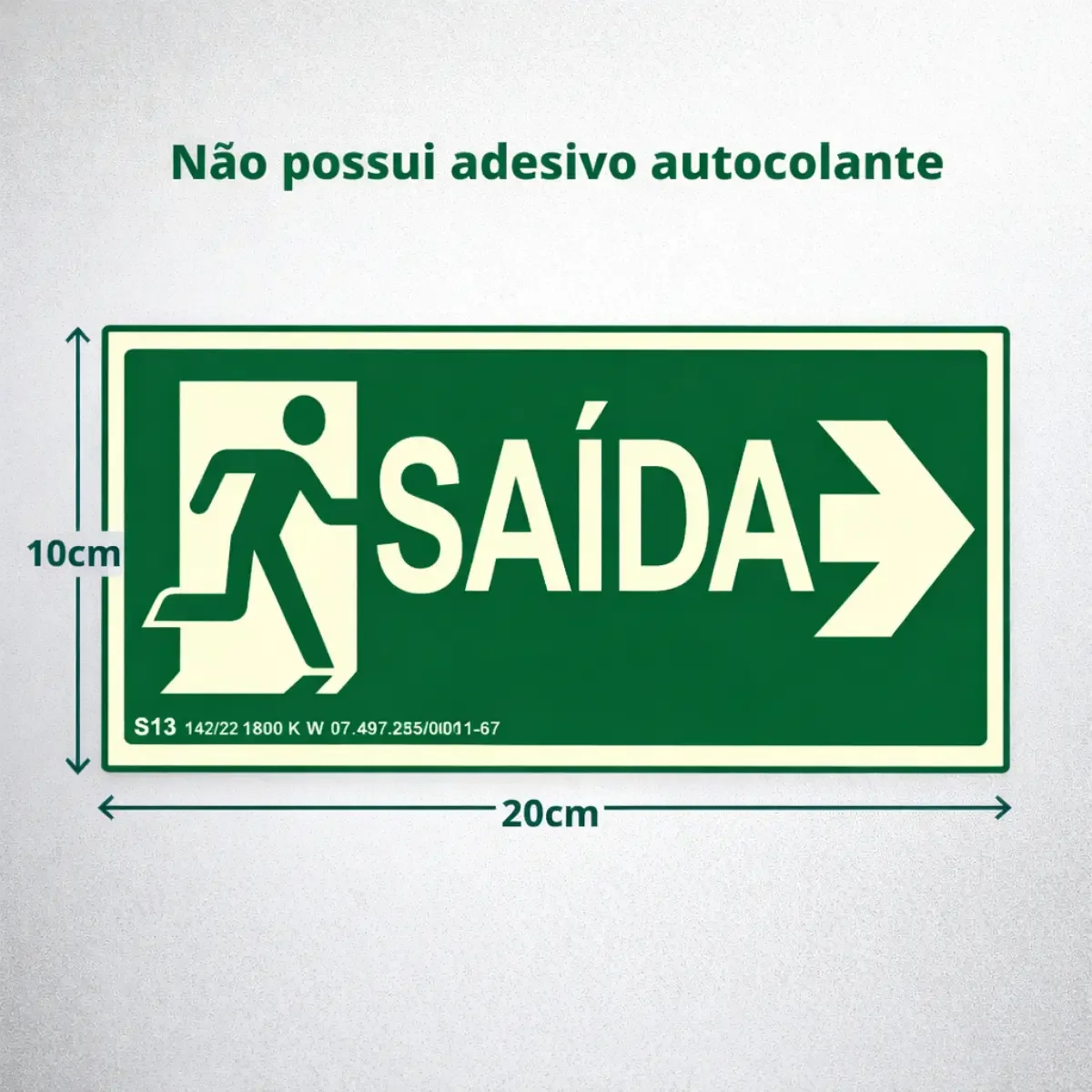 placa fotoluminescente saída direita S13 rota de fuga da Visual Sete - imagem 3