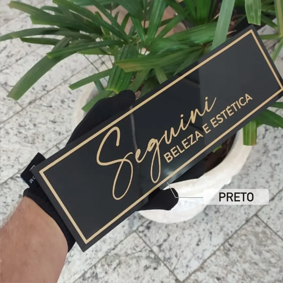 Placa de Identificação Profissional para Porta 30x9 cm - Placas para Porta Visual Sete - imagem 4