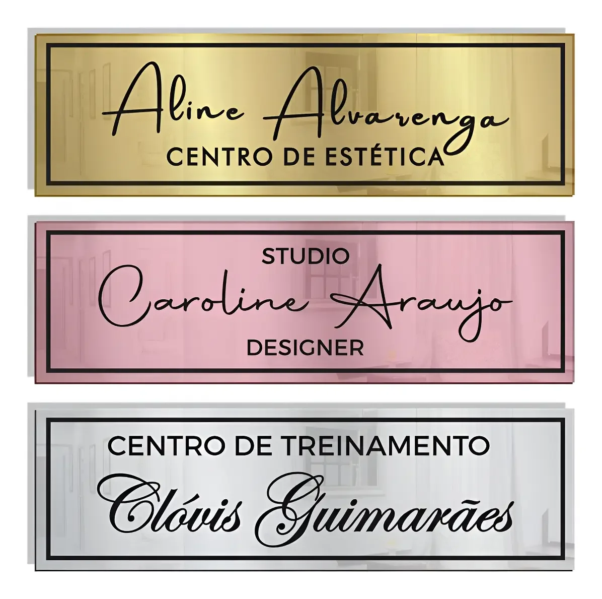 Placa de Identificação Profissional para Porta 30x9 cm