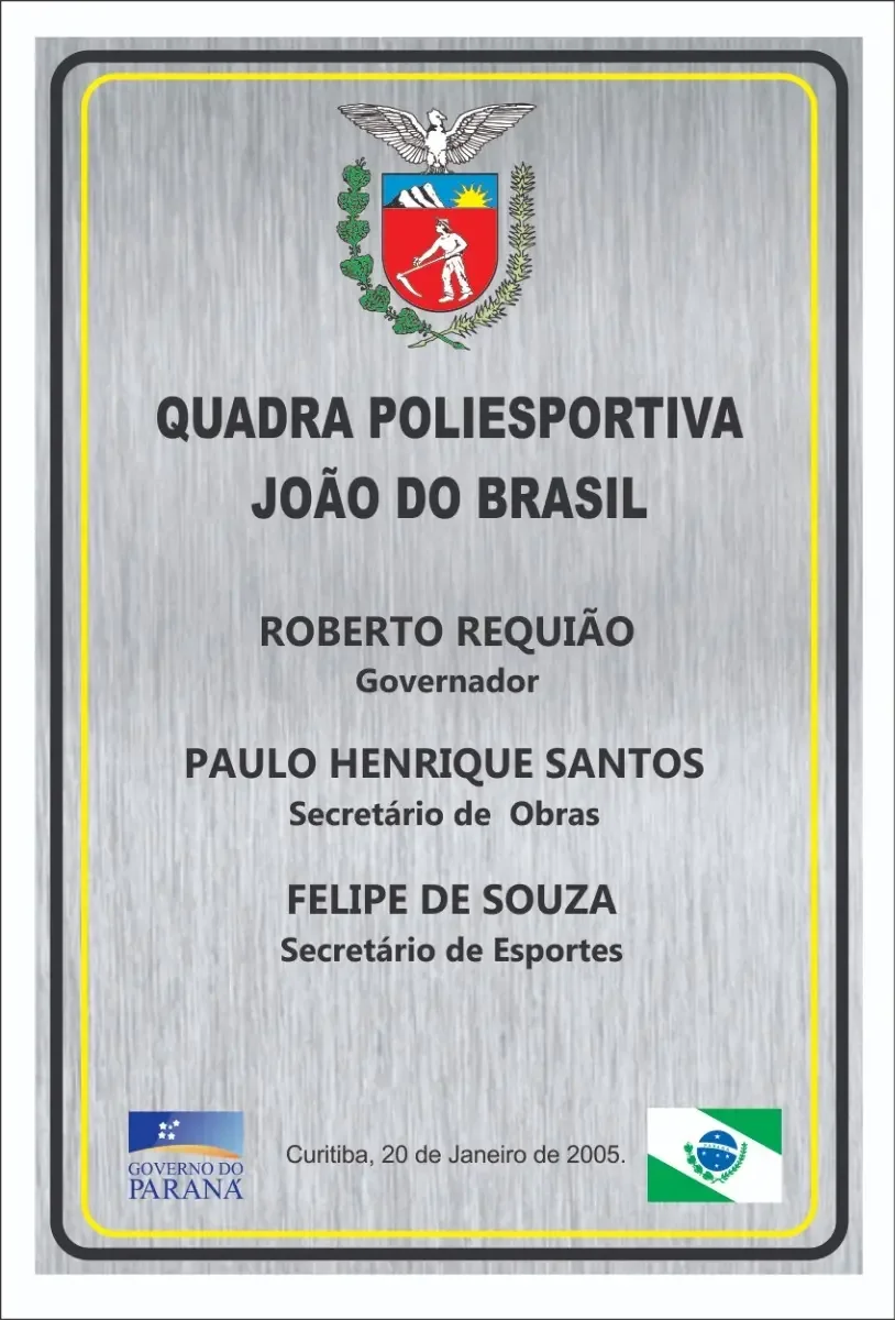 Placa de Inauguração em Aço Inox Escovado 40x30 cm