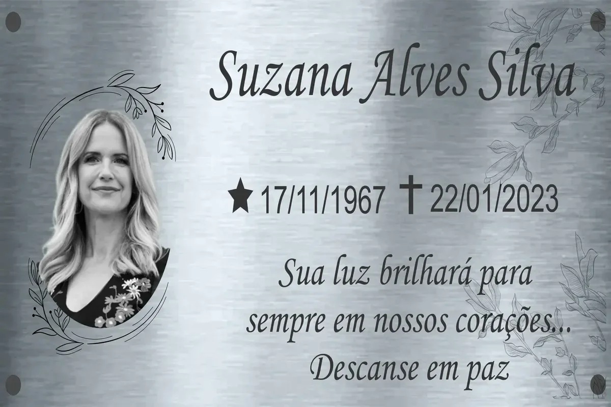 Placa para Lápide em Aço Inox 60x40 cm com Foto