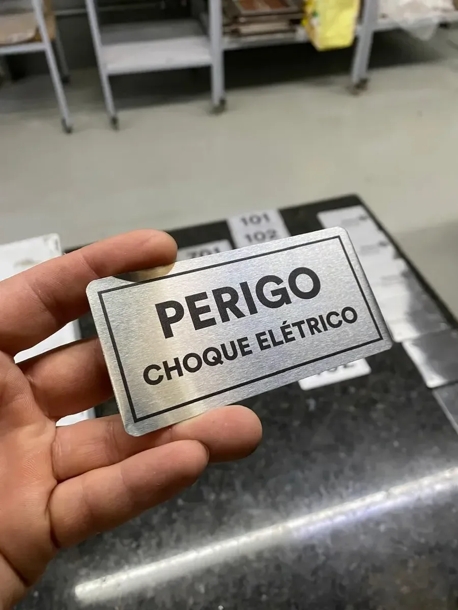 Placa Número para Porta de Apartamento em Inox 10x5 cm - Placas para Porta Visual Sete - imagem 2