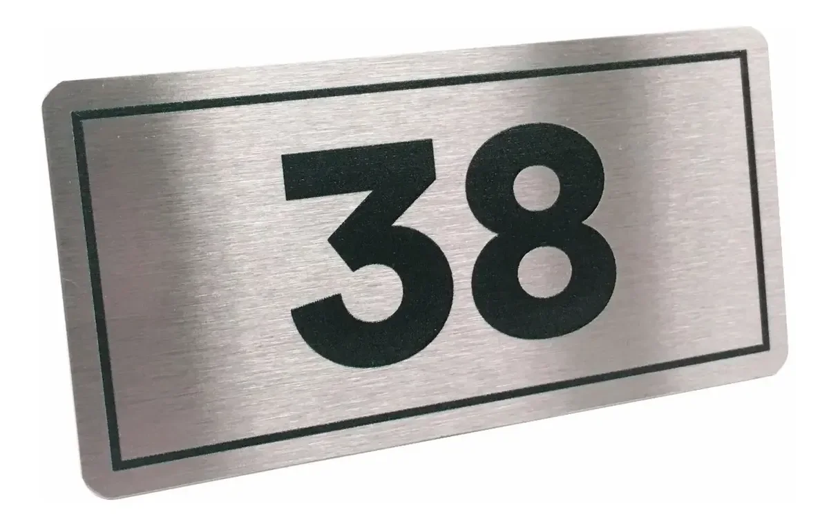 Placa Número para Porta de Apartamento em Inox 10x5 cm