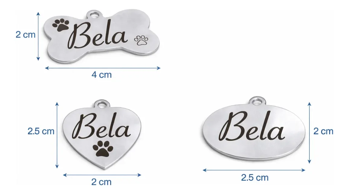 placa pet inox personalizada com nome e telefone para cachorro ou gato - imagem 3