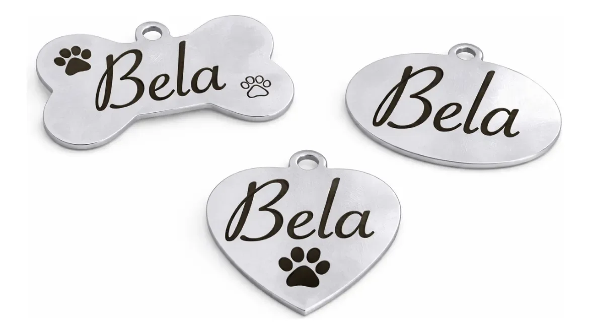 placa pet inox personalizada com nome e telefone para cachorro ou gato - imagem 6