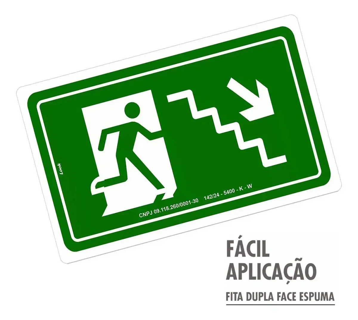 placa saída de emergência S8 fotoluminescente Placa Saída de Emergência S8 Fotoluminescente 15x30 cm em imagem principal Visual Sete - imagem 3